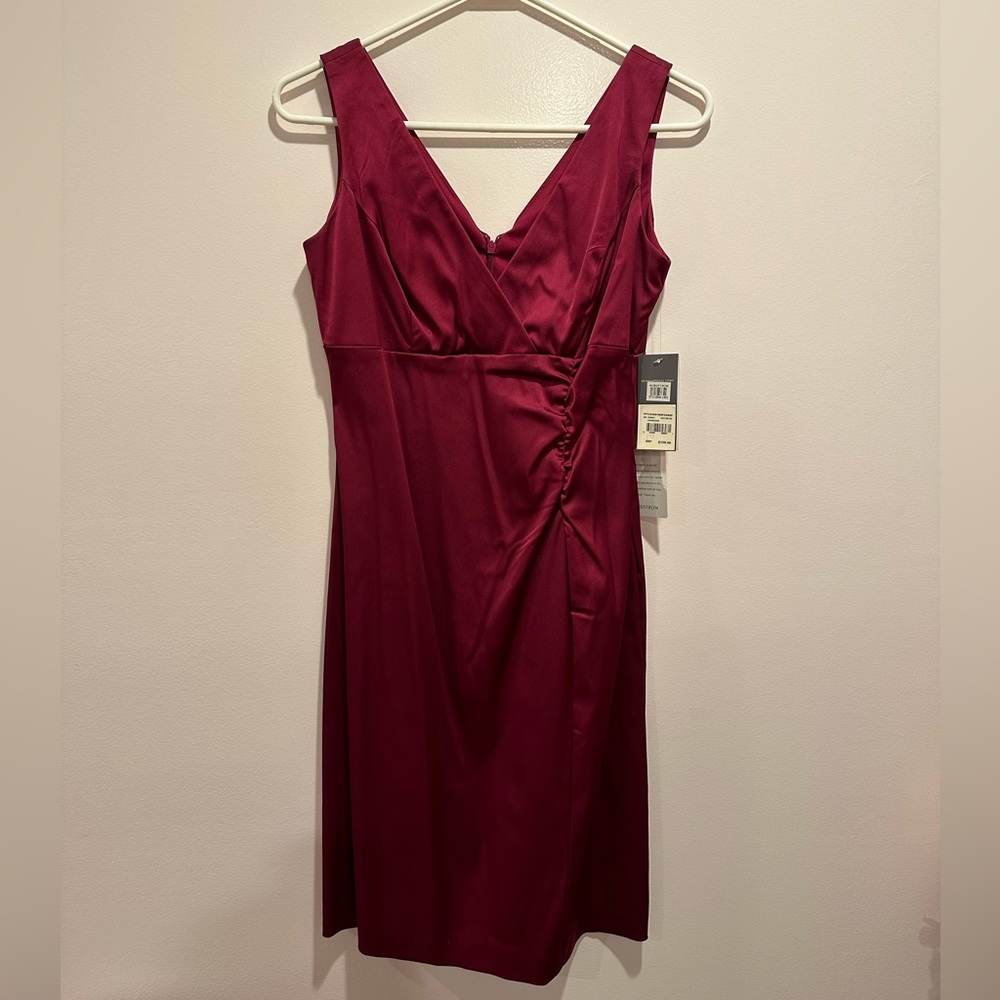 Donna Rocco - Burgundy Office Midi Dress
